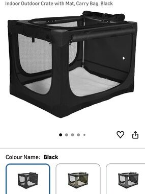 NEW Black Indoor/Outdoor 30”Pet Crate with Plush Mat/Carry Bag